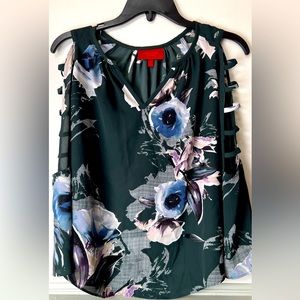 Printed Long Sleeve Moss Green Blouse